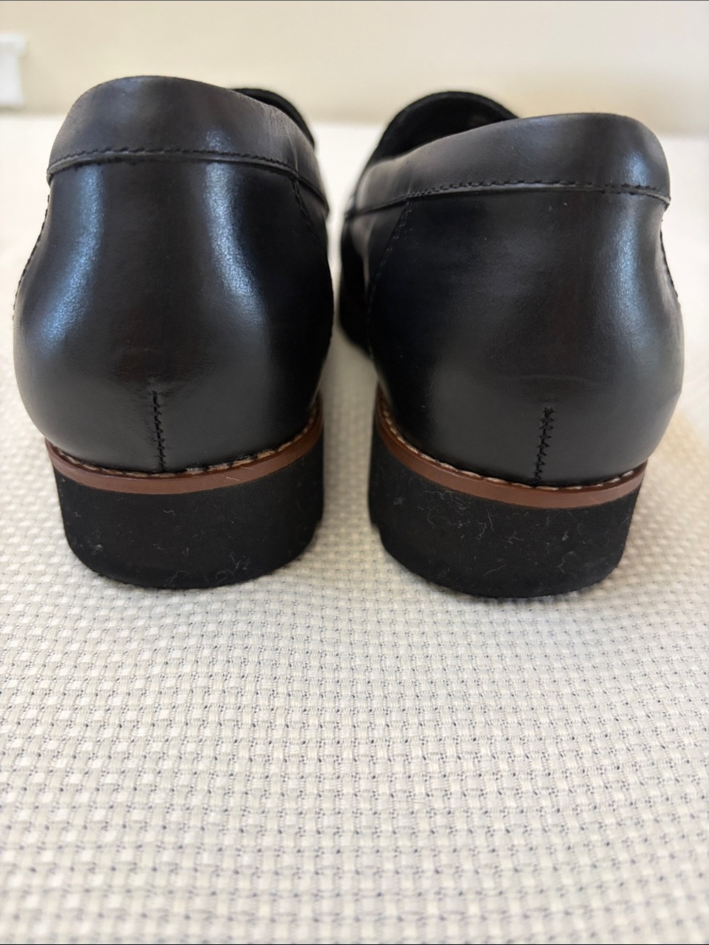Earthies Black Leather & Haircalf Penny Loafers - Picture 4 of 9